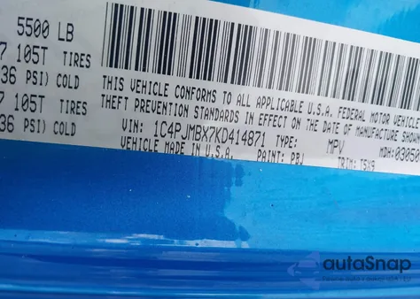 2019 Jeep Cherokee Trailhawk 4X4 из США, поврежденный, VIN 1C4PJMBX7KD414871